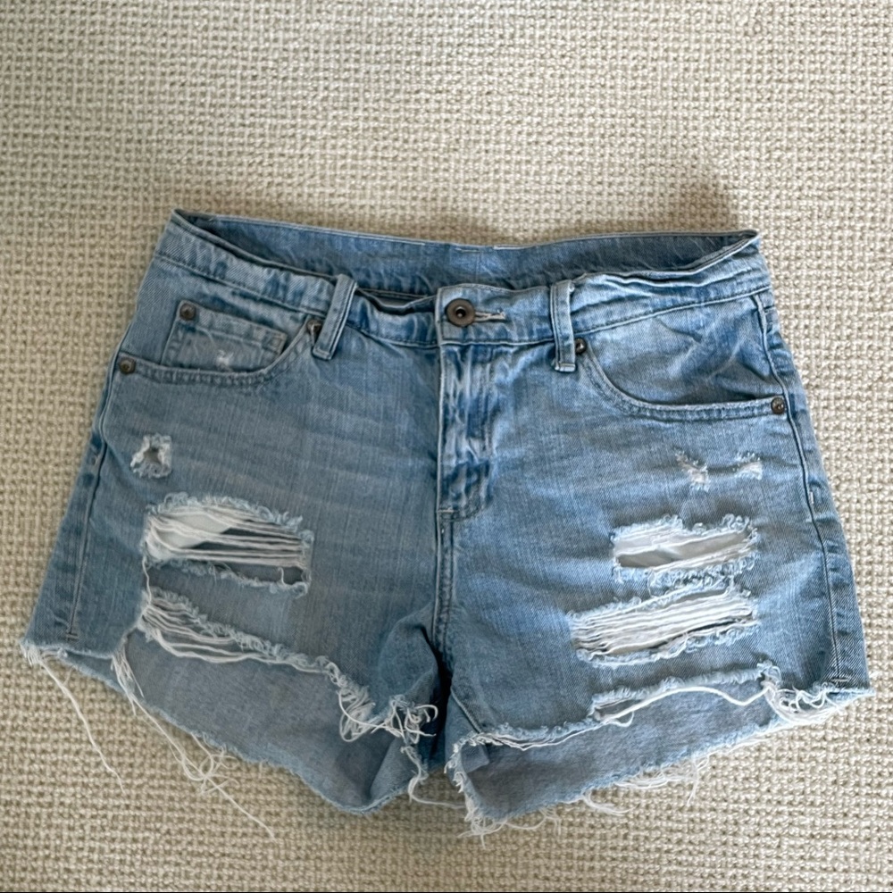 Pistola distressed denim jean shorts